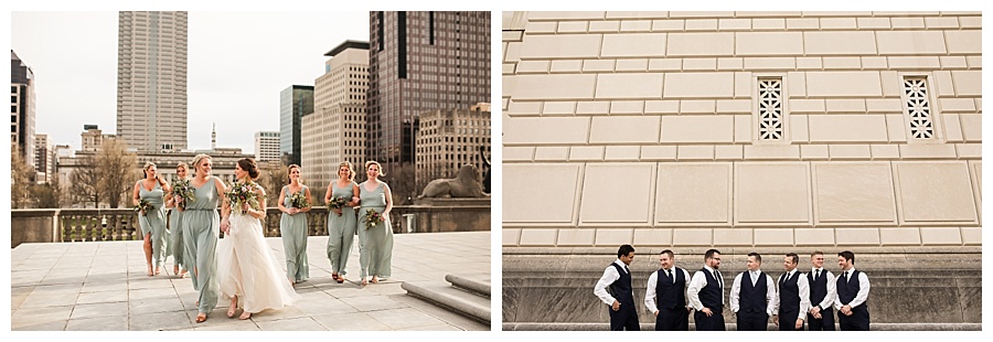 bridesmaids, groomsmen, bride and groom action photographs