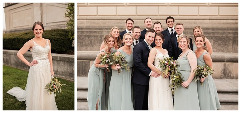 individual pose of bride, wedding party posed