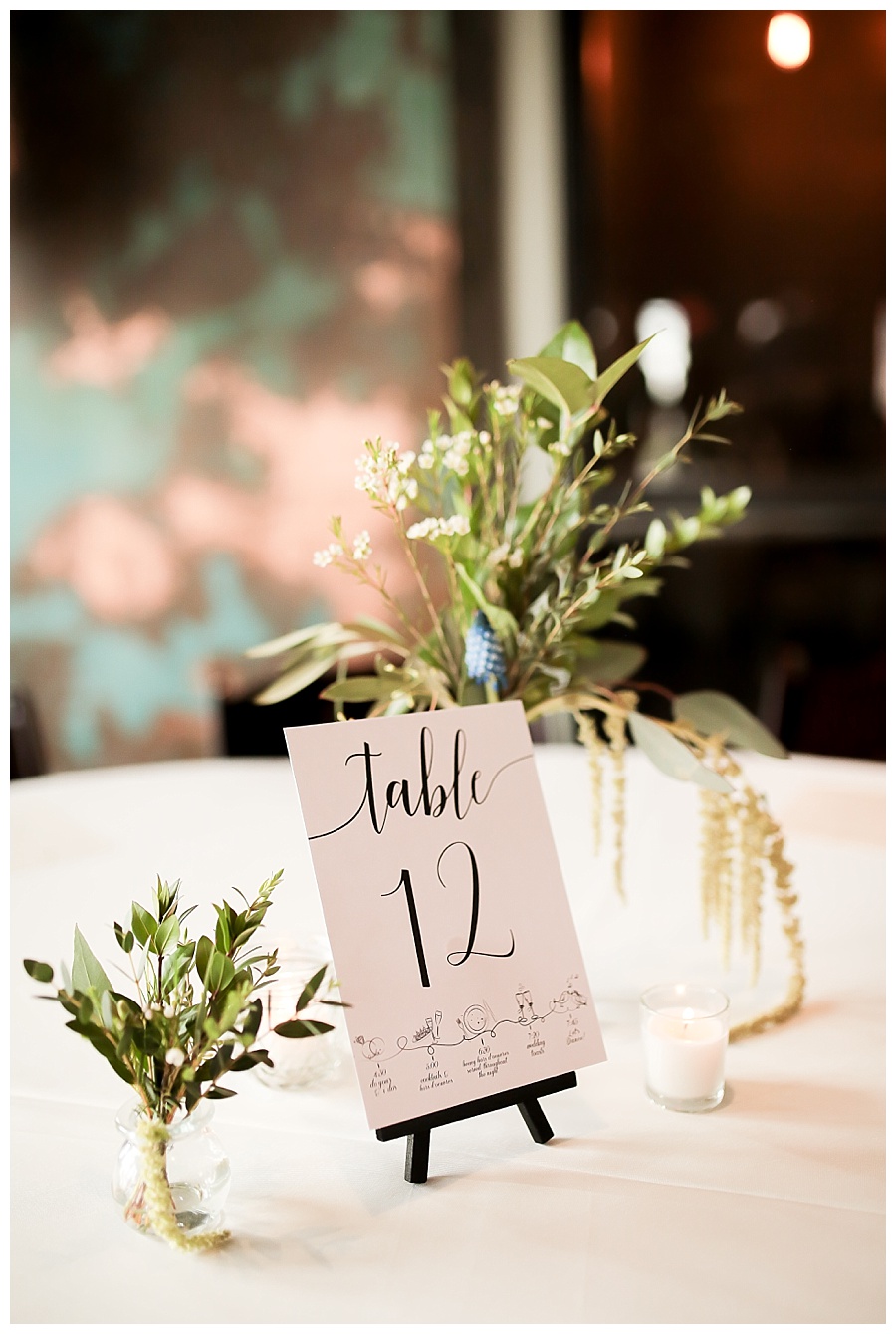 table centerpiece at reception