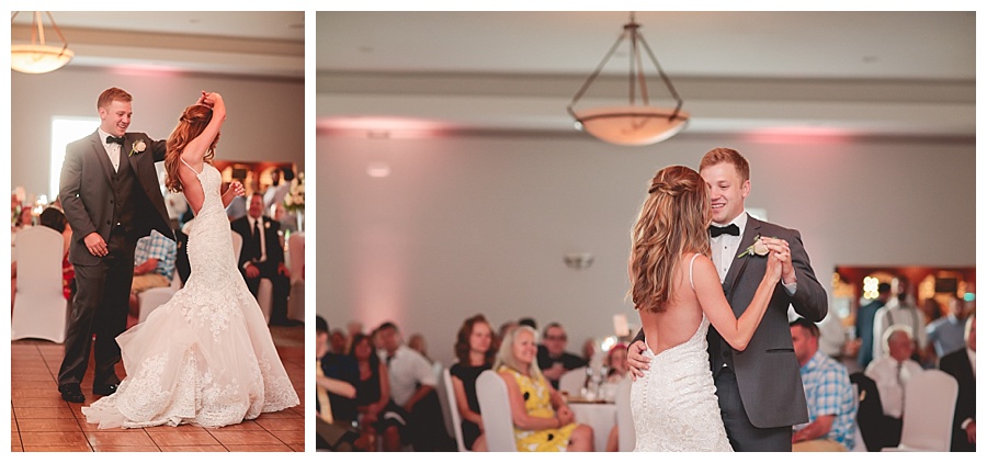 bride and grooms first dance golf club indiana