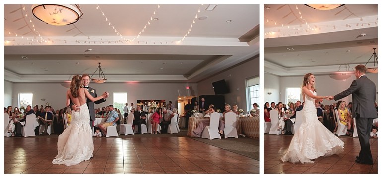bride and grooms first dance golf club indiana